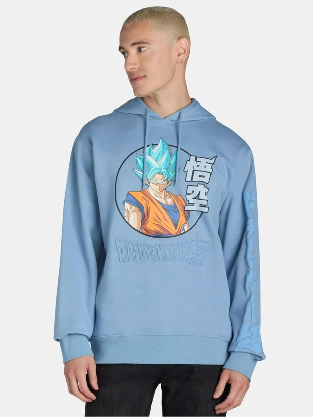 Dragon Ball Z Graphic Hoodie Sweatshirt - Light Blue - L 42/44